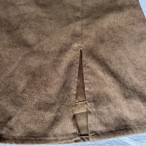 HYFVE Short Story Women's Brown Mini Pencil Skirt Front Side Slit L Brand New - Picture 3 of 7